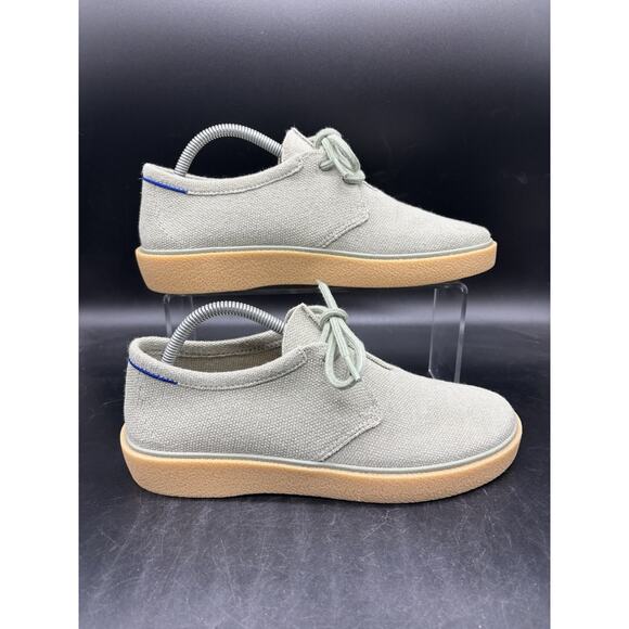 Rothys The Monty Shoes Mens Size 8 Sage Green Knit Sneaker Oxford Derby